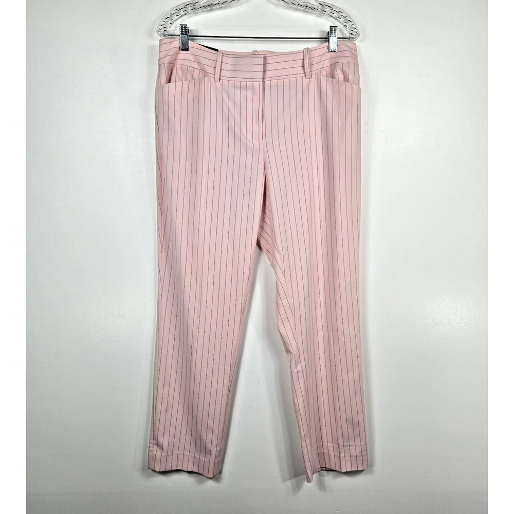Tommy Hilfiger THFlex Pink Pinstripe Pants Slim Fit Size 12 New
